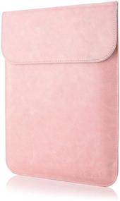 img 4 attached to 📚 11-12" Laptop Sleeve - MacBook Air 11 / MacBook 12 Compatible, Synthetic Leather, Pink