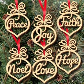 img 3 attached to 🎄 WildWave 6Pcs Wooden Ornament Xmas Tree Gift Hangings - Festive Pendant Decor for Christmas Decorations