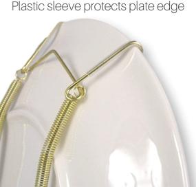 img 1 attached to Brass Vinyl Coated Plate Hanger Set of 8 Pcs – 8 to 10 Inch – Banberry Designs – Clear Vinyl Sleeves for Plate Protection – Hook and Nail Included