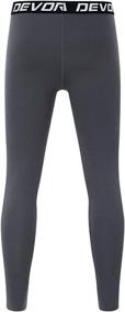 img 1 attached to 🏋️ DEVOROPA Boys' Compression Leggings Sports Tights - Warm Fleece Lined Thermal Base Layer Pants