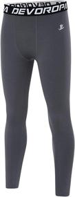 img 3 attached to 🏋️ DEVOROPA Boys' Compression Leggings Sports Tights - Warm Fleece Lined Thermal Base Layer Pants