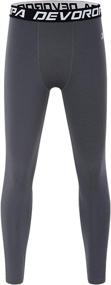 img 4 attached to 🏋️ DEVOROPA Boys' Compression Leggings Sports Tights - Warm Fleece Lined Thermal Base Layer Pants