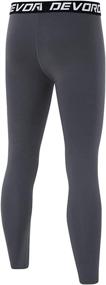 img 2 attached to 🏋️ DEVOROPA Boys' Compression Leggings Sports Tights - Warm Fleece Lined Thermal Base Layer Pants