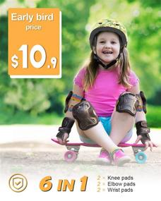 img 2 attached to 🌈 Premium MOUNTALK Knee Pads for Kids/Toddler - Complete Skate Pads Protective Gear Set (Rainbow S) - Elbow Pads, Wrist Guards & Knee Pads Included!