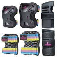 🌈 premium mountalk knee pads for kids/toddler - complete skate pads protective gear set (rainbow s) - elbow pads, wrist guards & knee pads included! logo