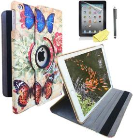 img 4 attached to IPad Case Cover Rotating Stand With Wake Up/Sleep Function For Apple Ipad 2Nd 3Rd 4Th Generation Model A1395 A1396 A1397 A1416 A1430 A1403 A1458 A1460 Or A1459 (Blue Butterfly)