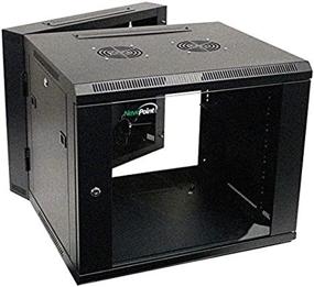 img 3 attached to 🔒 NavePoint 9U Wall-Mount Network Cabinet Enclosure, 600mm Depth, Hinged Back, Swing Gate Server Cabinet with Locks, Pre-Assembled, Reversible Glass Front Door, 1 x L Brackets, 2 Fans, and Cable Management