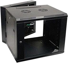 img 4 attached to 🔒 NavePoint 9U Wall-Mount Network Cabinet Enclosure, 600mm Depth, Hinged Back, Swing Gate Server Cabinet with Locks, Pre-Assembled, Reversible Glass Front Door, 1 x L Brackets, 2 Fans, and Cable Management