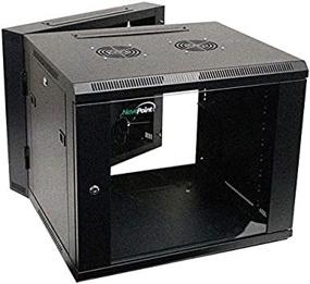 img 1 attached to 🔒 NavePoint 9U Wall-Mount Network Cabinet Enclosure, 600mm Depth, Hinged Back, Swing Gate Server Cabinet with Locks, Pre-Assembled, Reversible Glass Front Door, 1 x L Brackets, 2 Fans, and Cable Management