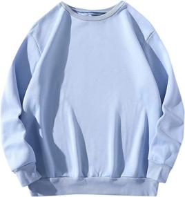 img 4 attached to 👚 Verdusa Women's Long Sleeve Drop Shoulder Pullover Sweatshirt with Round Neck