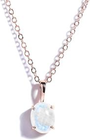 img 4 attached to 💎 Exquisite Gempro Natural Moonstone Chain Pendant Necklace: An Alluring Delight for Women