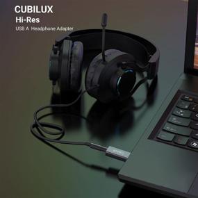 img 1 attached to 🎧 Cubilux USB Headphone Adapter with High-Resolution 96KHz/24-bit DAC, USB A to 3.5mm TRRS Audio Jack Dongle, External Sound Card for Gaming Headset Windows 10/7 Linux Mac PC Raspberry Pi PS4 PS5 Laptop