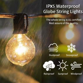 img 3 attached to 🏡 haelpu Outdoor String Lights: 50Ft G40, Waterproof IPX5 Bulbs, Vintage Style Globe Lights - Perfect for Porch, Backyard, Garden, Weddings & Parties! UL Listed with 5 Spare Bulbs