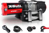 x-bull 12v 4500lbs electric winch for towing atv/utv off road - with mounting bracket & wireless remote logo