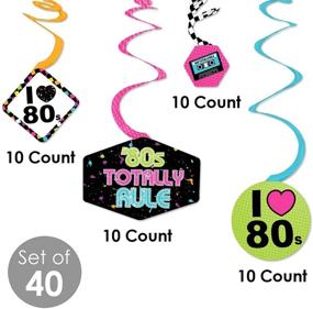 img 1 attached to 80s Retro Party Hanging Decor - 1980s Theme Decoration Swirls - Set of 40