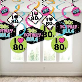 img 2 attached to 80s Retro Party Hanging Decor - 1980s Theme Decoration Swirls - Set of 40