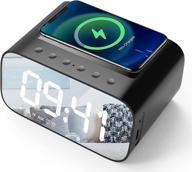 ⏰ lotuze bedside digital alarm clock: wireless charging, fm radio, bluetooth speaker & usb charger, large led display with adjustable brightness - perfect for bedroom/office use logo