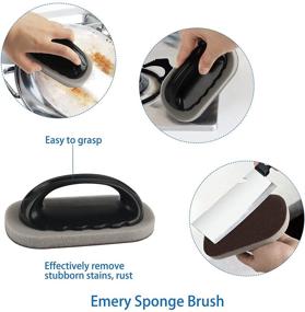 img 2 attached to 🧼 Multipurpose Cleaning Brush Set for Kitchen - 8 PCS Kit with Bendable Scrub Brush, Dish Brush Grip, Nano Emery Sponge, Small Bathroom Kitchen Scrub Brush for Grout, Corners, and Edges