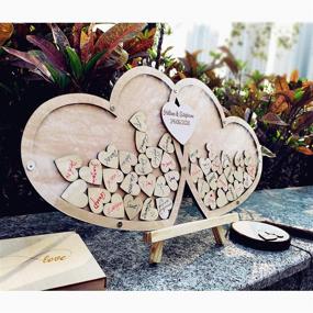 img 1 attached to 📝 Personalized Wood Guestbook Sign with Pen Set - Neamon Wedding Guest Book Decoration
