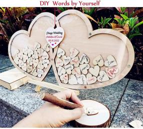 img 3 attached to 📝 Personalized Wood Guestbook Sign with Pen Set - Neamon Wedding Guest Book Decoration
