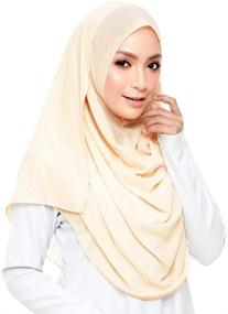 img 4 attached to 🧕 Elegant LMVERNA Chiffon Muslim Scarves for Women's Fashionable Accessories