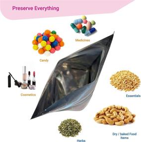 img 2 attached to 🛍️ North Fork Kitchenware Outpost - Smell Proof 100 Pack Mylar Bags (3.5"), Resealable Zip Lock Foil Food Storage Bag, Stand-up Packaging Pouch Dispensary Baggies, 3.62x5 Inches