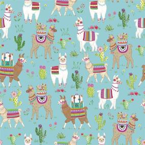 img 1 attached to 🎁 Jillson Roberts Premium Gift Wrap: 6 Rolls, 16 Designs, Dolly Llama Theme