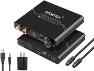 🔊 аудиоэкстрактор hdmi 4k@60hz: преобразование hdmi в hdmi + оптический toslink spdif + аудиопорты 3,5 мм rca r/l с регулятором громкости, управление аналоговой громкостью для ps5/4/blu-ray. логотип