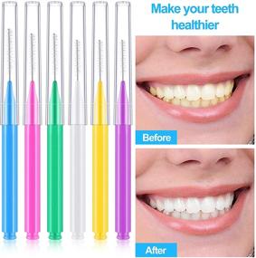 img 2 attached to 🦷 120 Interdental Brushes Oral Dental Flossing Heads Toothpick Cleaners Flossing Toothpicks Oral Cleaning Stick Tool for Men Women 6 Colors 6 Sizes