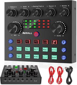 img 4 attached to 🎧 Remall V8 Sound Card with Audio Mixer, Sound Effects Board for Streaming and Podcasting. V9 & V8S Compatible, Voice Changer, and Podcast Equipment Bundle. (Random Edition)