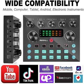 img 1 attached to 🎧 Remall V8 Sound Card with Audio Mixer, Sound Effects Board for Streaming and Podcasting. V9 & V8S Compatible, Voice Changer, and Podcast Equipment Bundle. (Random Edition)