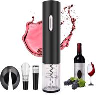 🍷 electric wine opener - automatic corkscrew wine bottle opener kit with foil cutter, wine pourer, and vacuum wine stopper - ideal for parties and wine enthusiasts логотип