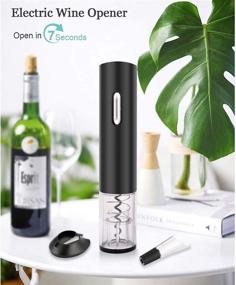 img 3 attached to 🍷 Electric Wine Opener - Automatic Corkscrew Wine Bottle Opener Kit with Foil Cutter, Wine Pourer, and Vacuum Wine Stopper - Ideal for Parties and Wine Enthusiasts