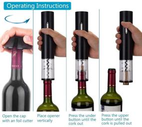 img 2 attached to 🍷 Electric Wine Opener - Automatic Corkscrew Wine Bottle Opener Kit with Foil Cutter, Wine Pourer, and Vacuum Wine Stopper - Ideal for Parties and Wine Enthusiasts