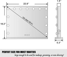 img 2 attached to 💄 TEVISE Makeup Vanity Mirror with Lights, Hollywood Style Smart Touch Design, Dimmable Bulbs in 3 Color Tone Modes, USB Charging Port, 22.8" W x 18.2" H, White for Improved SEO