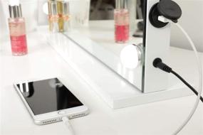 img 1 attached to 💄 TEVISE Makeup Vanity Mirror with Lights, Hollywood Style Smart Touch Design, Dimmable Bulbs in 3 Color Tone Modes, USB Charging Port, 22.8" W x 18.2" H, White for Improved SEO