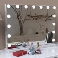 💄 tevise makeup vanity mirror with lights, hollywood style smart touch design, dimmable bulbs in 3 color tone modes, usb charging port, 22.8" w x 18.2" h, white for improved seo logo