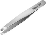 💇 stainless steel slant tweezers - professional hair removal and eyebrow grooming tool - precision eyebrow tweezers for daily beauty regimen logo