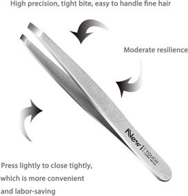 img 3 attached to 💇 Stainless Steel Slant Tweezers - Professional Hair Removal and Eyebrow Grooming Tool - Precision Eyebrow Tweezers for Daily Beauty Regimen