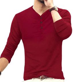 img 1 attached to 👕 Men's Casual Henley Fashion T-Shirt - MLANM Clothing