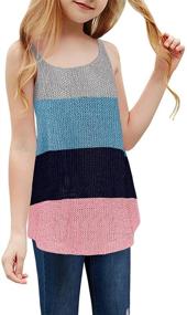 img 4 attached to Stylish Xineppu Girls Summer Striped Sleeveless Girls' Clothing: Perfect for Fashionable Kids!