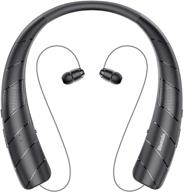 🎧 bluenin bluewave pro 1 bluetooth наушники-динамик 2 в 1, беспроводная колонка на шее с выдвижными наушниками, влагозащищенный гарнитура для бега, звук 3d-стерео (черный) логотип