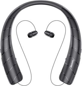 img 4 attached to 🎧 Bluenin BlueWave Pro 1 Bluetooth наушники-динамик 2 в 1, беспроводная колонка на шее с выдвижными наушниками, влагозащищенный гарнитура для бега, звук 3D-стерео (черный)