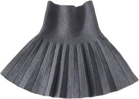 img 4 attached to 👗 Flared Pleated Skater Girls' Clothing and Skirts & Skorts - Knitted for Casual Style