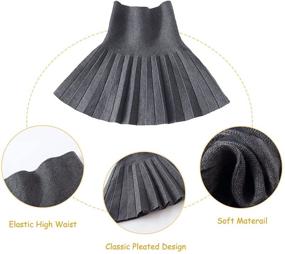 img 1 attached to 👗 Flared Pleated Skater Girls' Clothing and Skirts & Skorts - Knitted for Casual Style