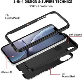 img 3 attached to 📱 Hekodonk iPhone XR Case with Screen Protector - Heavy Duty Protective Cover for Apple iPhone XR 6.1 Inch 2018-Marble Black