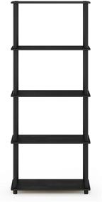 img 2 attached to 📚 Furinno Turn-N-Tube 5-Tier Multipurpose Shelf Display Rack in Americano/Black - Compact and Versatile