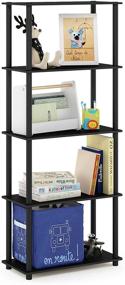 img 1 attached to 📚 Furinno Turn-N-Tube 5-Tier Multipurpose Shelf Display Rack in Americano/Black - Compact and Versatile