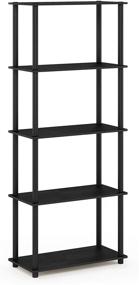 img 4 attached to 📚 Furinno Turn-N-Tube 5-Tier Multipurpose Shelf Display Rack in Americano/Black - Compact and Versatile