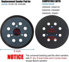 img 3 attached to 5-Inch Hook & Loop Sander Pad - Fits DeWalt DW420/K, DW421/K, DW423/K, DW426/K, D26453/K, D26451 - Replacement Pad for DeWalt 151281-08 and DW4388